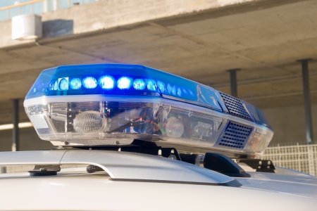 blue police sirenの写真素材