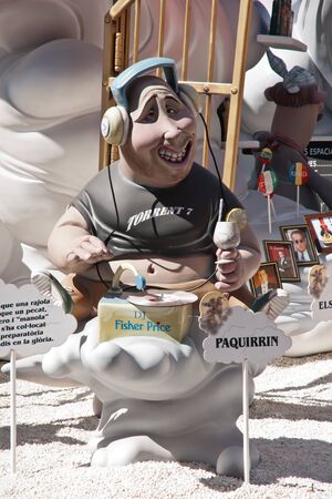 VALENCIA,SPAIN - MARCH 17:Las Fallas,papermache models are constructed then burnt in the traditional celebration in praise of St Joseph on March 17,2012 in Valencia,Spain.のeditorial素材