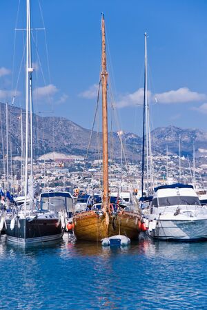 boats in Fuengirola port, Spainのeditorial素材