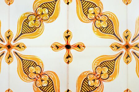old spanish ceramic tiles wall decorationの写真素材
