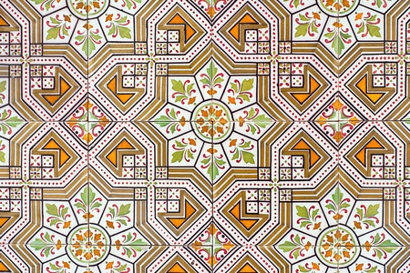 old spanish ceramic tiles wall decorationの写真素材
