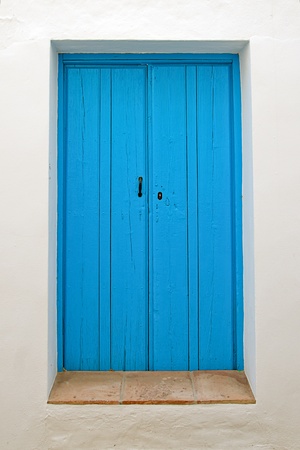 blue vintage doorの写真素材