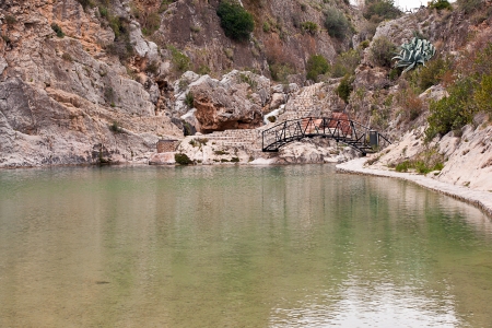 little lake in Bolbaite, Valencia, Spainの写真素材