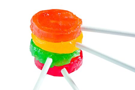 colorful candy in a white backgroundの写真素材