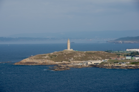 Hercules Tower in A Coruna, Spainの写真素材