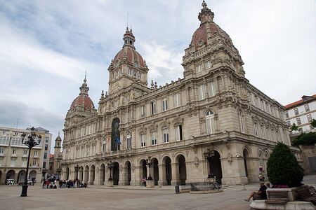Maria Pita Square in A Coruna, Spainのeditorial素材
