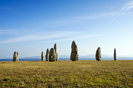 celtic monuments in A Coruna, Spainの写真素材
