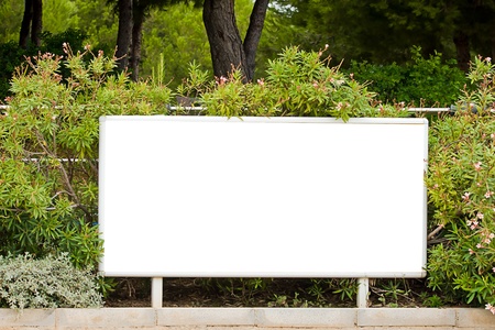 blank billboard in a  gardenの写真素材