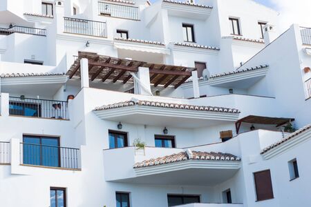 Street in Frigiliana in Costa del Sol, Malaga Province, Andalusia, Spainの写真素材