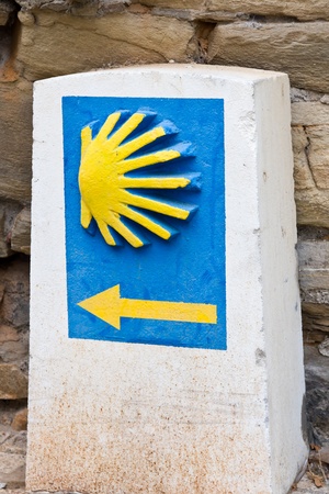 pilgrim shell  in Ponferrada, Leon, Spainの写真素材