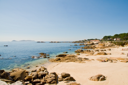 San Vicente beach en El Grove, Galicia, Spainの写真素材