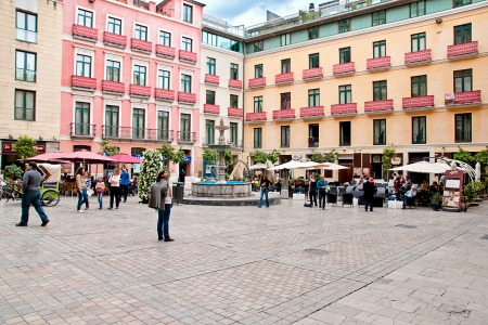 MALAGA, SPAIN - MARCH 31: Tourists walk around the historic center of Malaga on March 31, 2012 in Malaga, Spain. It is the second most populous city of Andalusia and the sixth largest in Spain. のeditorial素材