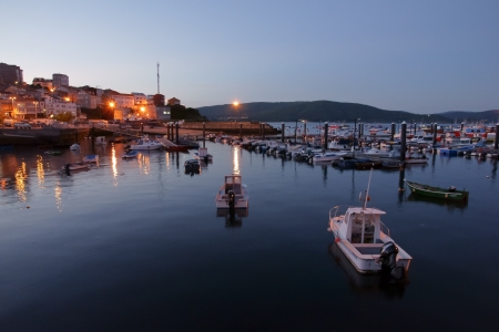 Finisterre in Galicia, Spain at nightのeditorial素材