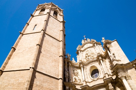 Miguelete, bell tower of Valencia Cathedral in Spain, の写真素材