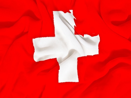 Swiss flag towelの写真素材