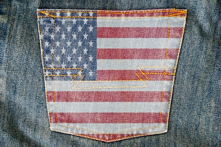 Jeans back pocket on USA flag の写真素材