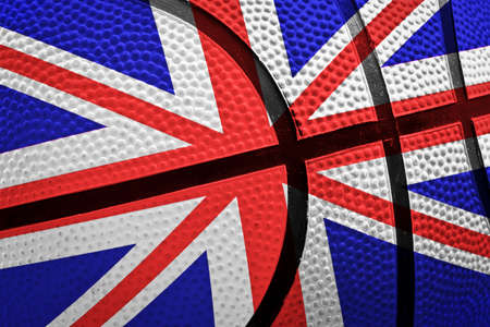 basketball ball with UK flagの写真素材