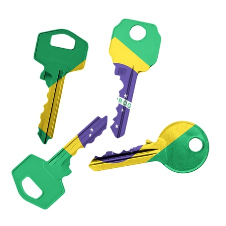 keys with Brazil flagの写真素材