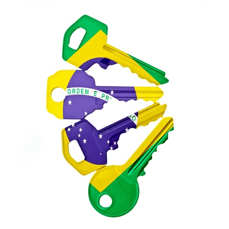 keys with Brazil flagの写真素材