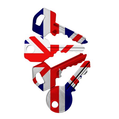 keys with UK flagの写真素材