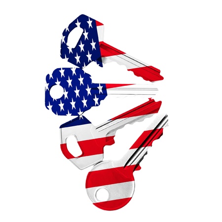 keys with USA flagの写真素材