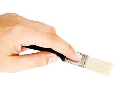 man holding a brushの写真素材
