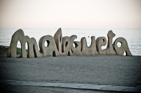 Malagueta beach in Malaga, Spainのeditorial素材