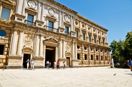 Palace Charles V, Alhambra, Granada, Andalusia, Spain のeditorial素材