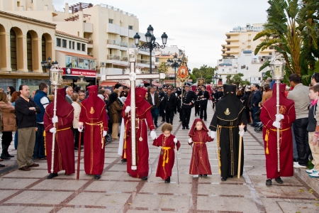 TORREMOLINOS, SPAIN - APRIL 06: traditional processions of Holy Week in the streets on April 06, 2012 in Torremolinos, Spain. のeditorial素材