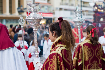 TORREMOLINOS, SPAIN - APRIL 06: traditional processions of Holy Week in the streets on April 06, 2012 in Torremolinos, Spain. のeditorial素材