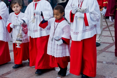 TORREMOLINOS, SPAIN - APRIL 06: traditional processions of Holy Week in the streets on April 06, 2012 in Torremolinos, Spain. のeditorial素材