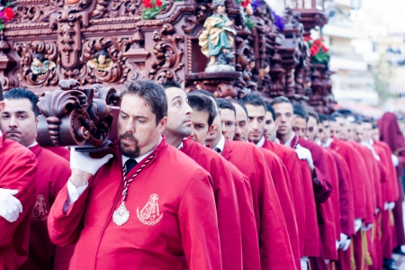 TORREMOLINOS, SPAIN - APRIL 06: traditional processions of Holy Week in the streets on April 06, 2012 in Torremolinos, Spain. のeditorial素材
