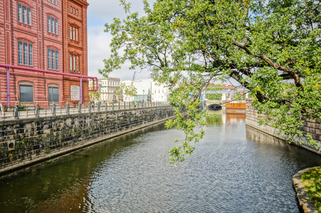 BERLIN, GERMANY - SEPTEMBER 21: Spree river view on September 21, 2013 in Berlin, Germany.のeditorial素材