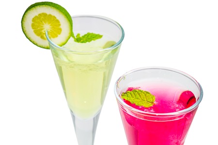 cocktails on white backgroundの写真素材
