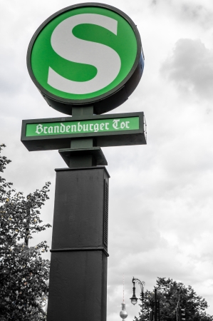 BERLIN, GERMANY - SEPTEMBER 17: subway station, S-Bahn Brandenburger Tor on September 17, 2013 in Berlin, Germany.のeditorial素材