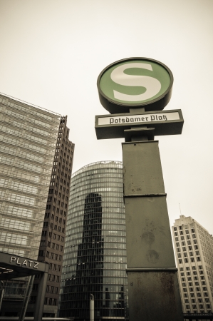 BERLIN, GERMANY - SEPTEMBER 16: View of Potsdamer Platz on September 16, 2013 in Berlin, Germany. It is one of the main public square and traffic intersection in the centre of Berlin.のeditorial素材