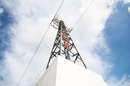 high voltage pylonの写真素材