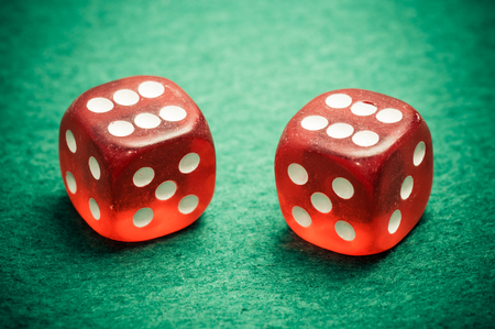 two red diceの写真素材