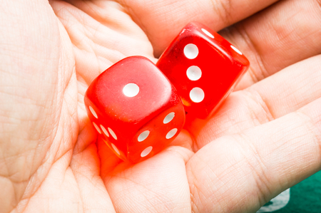 two red diceの写真素材