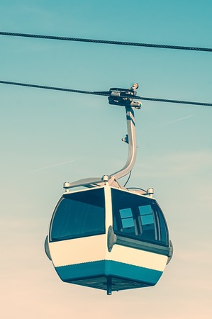 Cable car in Expo district, Lisbon, Portugal 