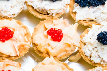 Selection of various canapeの写真素材