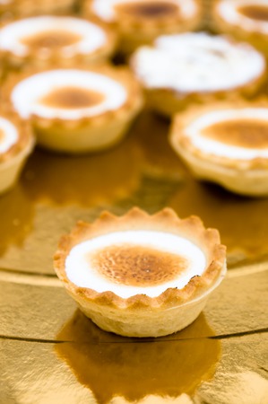  lemon tarts with meringueの写真素材