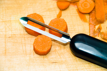 peeling carrotsの写真素材