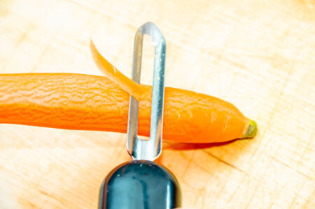 peeling carrotsの写真素材