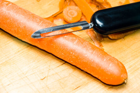 peeling carrotsの写真素材