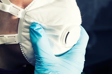 patient with a maskの写真素材