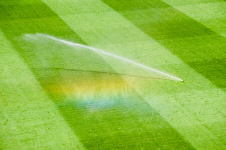 irrigation turf stadiumの写真素材