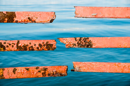 rusty fenceの写真素材
