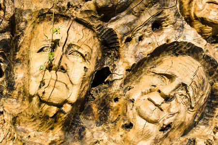 GENALGUACIL, SPAIN - SEPTEMBER 07: View of historic center on September 07, 2014 in Genalguacil, Malaga, Spain. Every two years, artists from all over doing different pieces of art that also leave permanently exposed in the streets.のeditorial素材