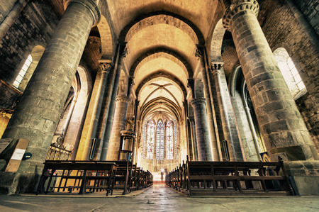 CARCASSONNE,FRANCE - JULY  23: medieval city of Carcassonne on July 23, 2014 in Carcassonne, France. It is UNESCO World Heritage site.のeditorial素材